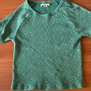 American Eagle cropped flower tee
